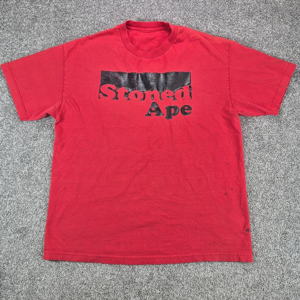 Stoned Ape T-Shirt Mens XL Red Graphic Molecule Streetwear Tee
